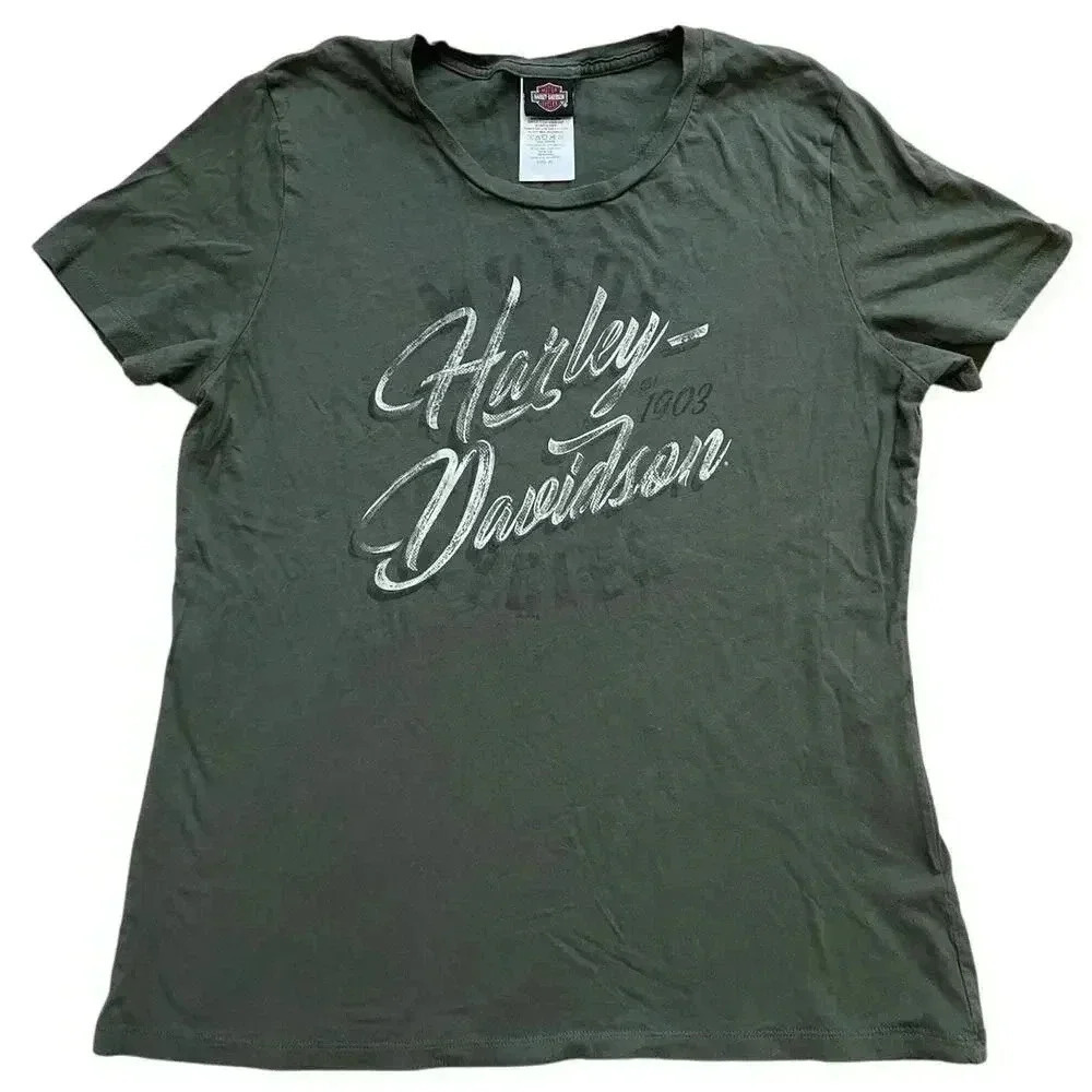 Harley Davidson Motorcycles Women's T-Shirt Old Glory Laurel, MD XL - Fits Med